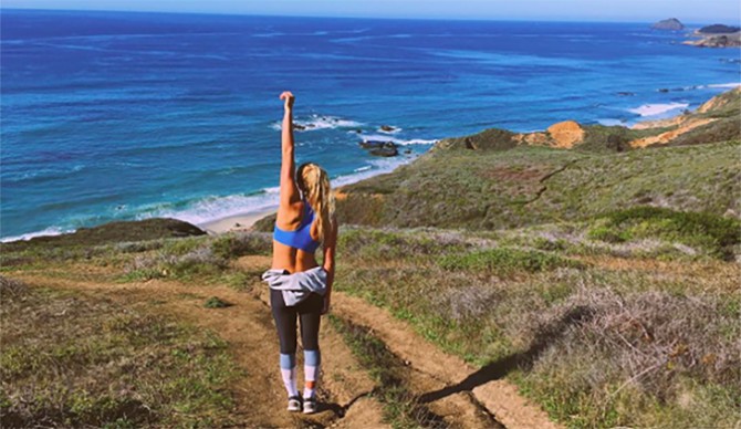 Lakey's always down for a hike. Photo: @lakeypeterson