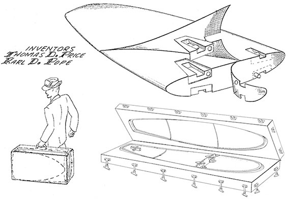 The first patent on a collapsible surfboard.