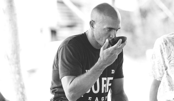 Kelly Slater may be participating in a kava ceremony here. But the bottom line is, the guy's big on diet and health, and deliberate about what he puts in his body. Photo: WSL/Kelly Cestari