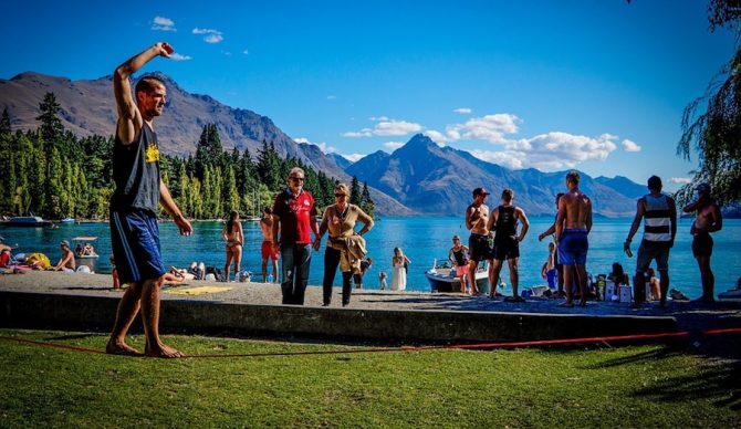 Slacklining is a fun way to get outside and improve your balance. Photo: Pixabay