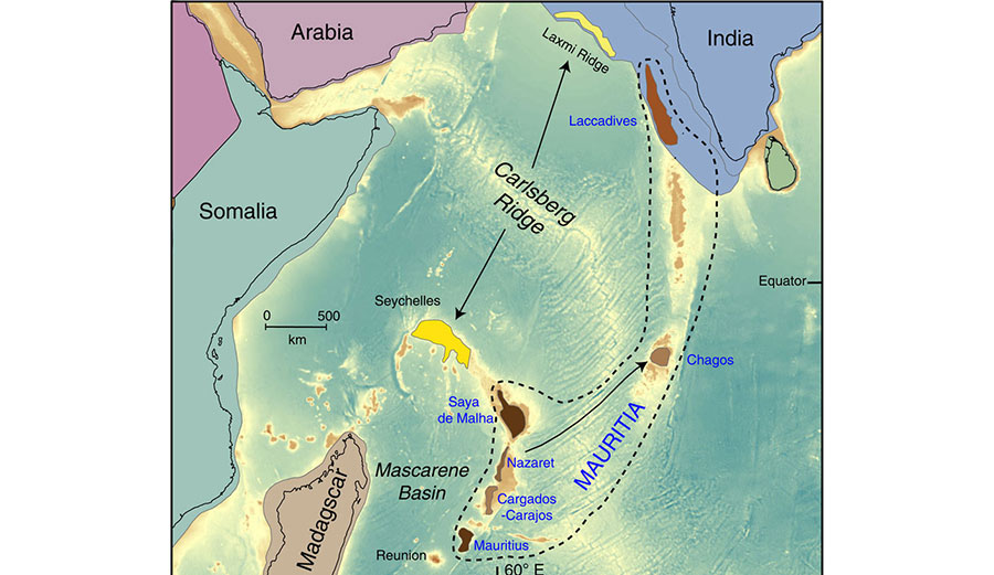 The lost continent stretches from India almost to Madagascar.
