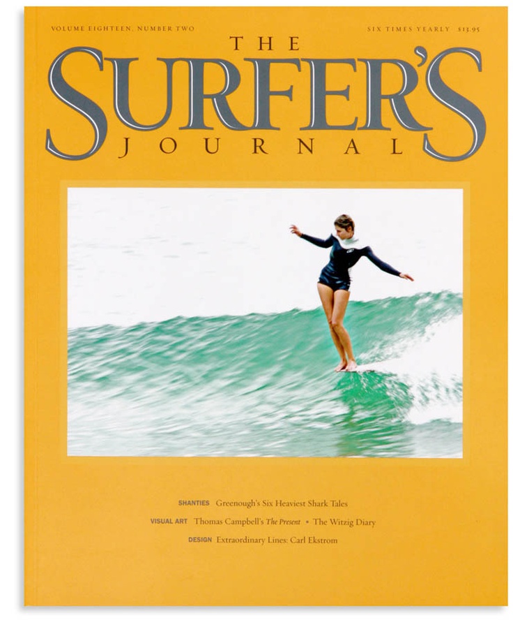 Belinda Baggs' graceful cover of The Surfer's Journal. Photo by Dane Peterson.
