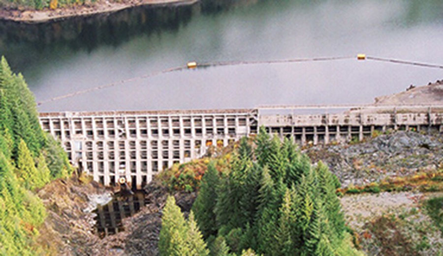 The reservoir, just upstream from Jordan River, never would have been built today. Photo: BC Hydro