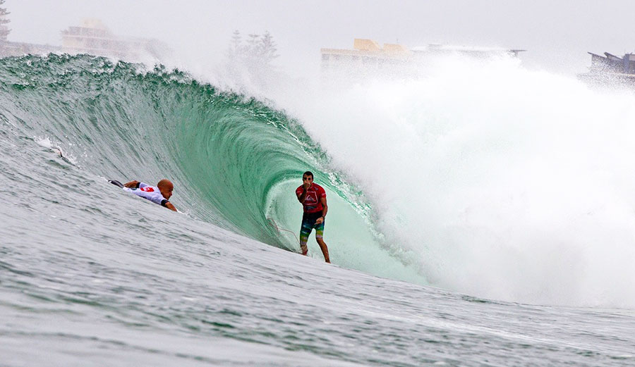 Look closely and you'll see that Parko actually raised TWO middle fingers. Photo: WSL