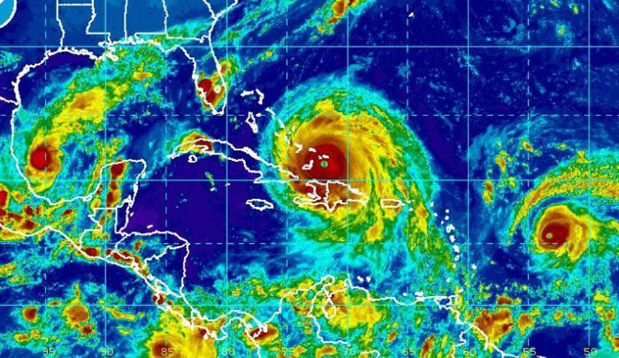 From the left: Hurricanes Katia, Irma and Jose. Photo: NESDIS