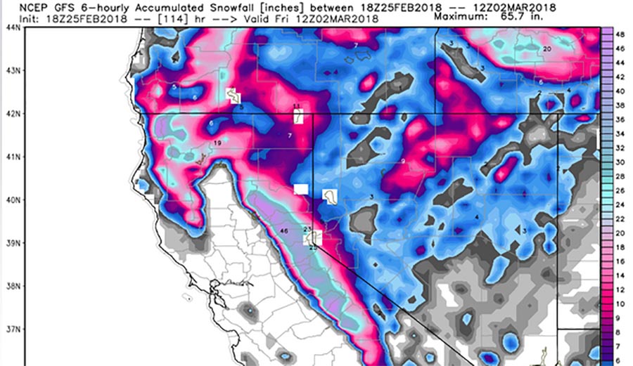 Winter Strikes Back! 3-4 Feet Predicted for Sierras This Week | The Inertia