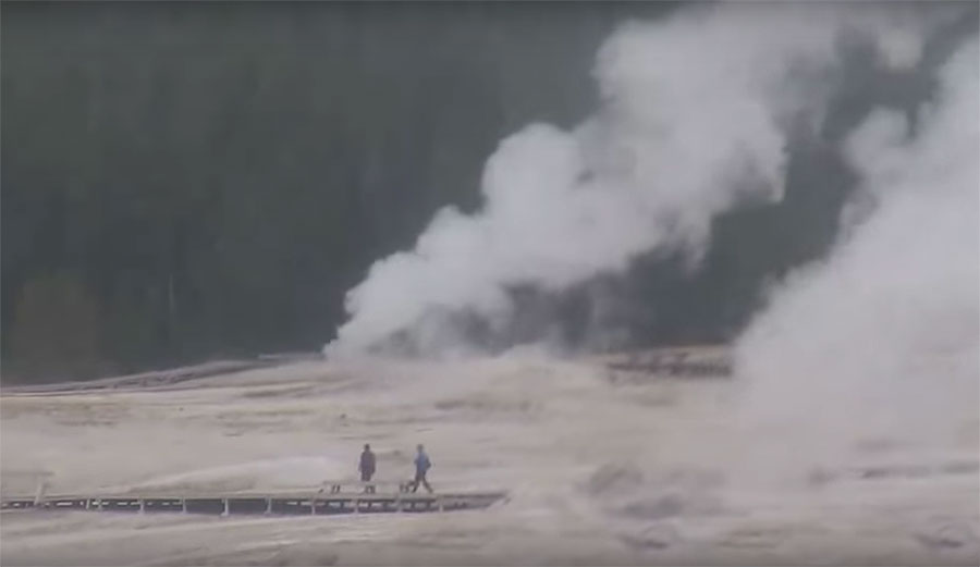 Rare Yellowstone Geyser Erupts; Spews Out Decades Worth of Trash The