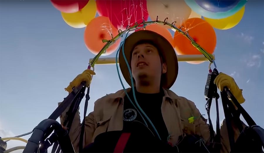 This Guy Filled 100 Balloons Full of Helium and Flew 16 Miles The Inertia