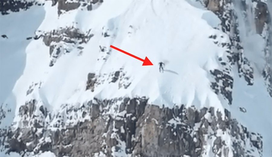 Here's What a Ski BASE Jump Looks Like Off Cody Peak in Jackson Hole