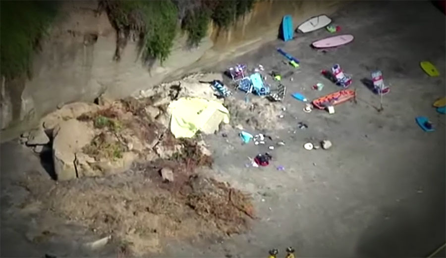 Bluff Collapse at Grandview Surf Beach Kills Three People In Encinitas