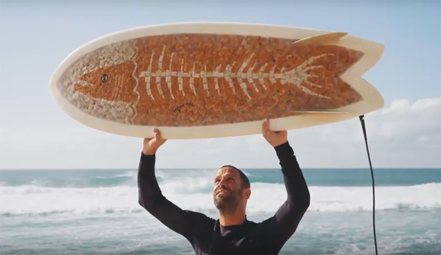 Jack Johnson Surfs a Board Made of 4,000 Cigarette Butts To Send a