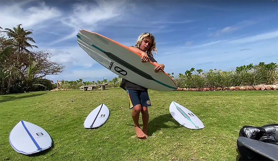 Jackson Dorian Receives Mystery Board Bag at Kelly Slater’s North Shore