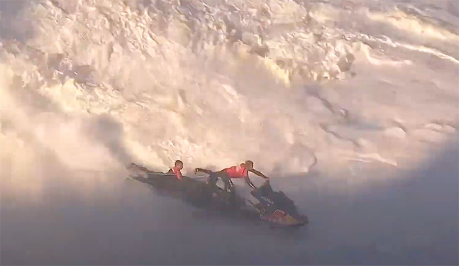 Watch Kai Lenny and Lucas Chianca's Crazy Jet Ski Wipeout