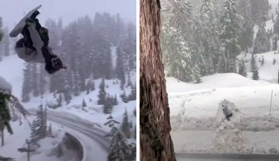 Snowboarder Posts Video Demonstrating How Not to Hit the Mt. Baker Road