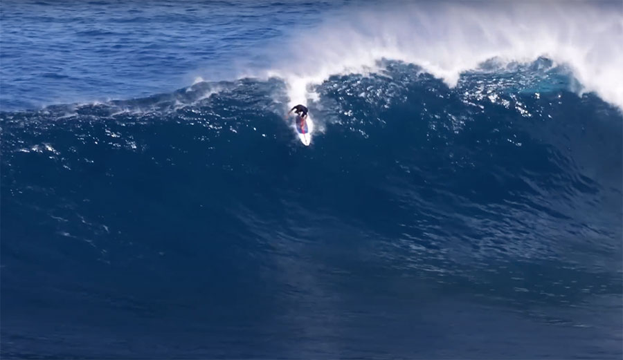Kai Lenny Tests Out a New Big Wave Gun Design at Jaws