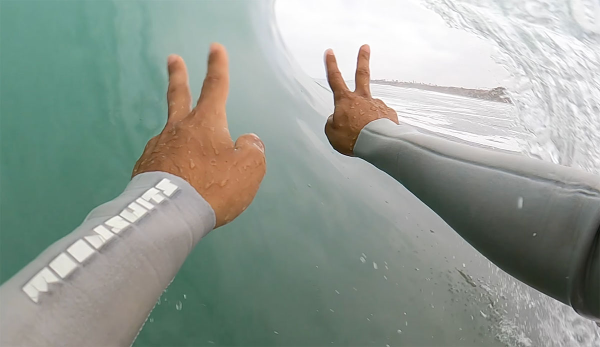 Zack Flores Enjoys Solo Surfing Session During Hurricane Genevieve Swell