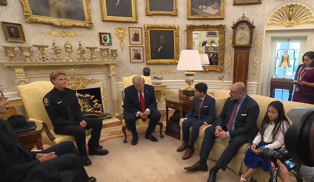 President Trump Meets Lifeguards and Rescue Victim in Santa Cruz