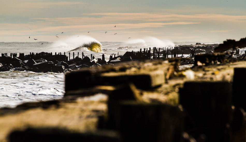 A Deal, NJ landscape with a backwash wave opening up. Photo: Christor Lukasiewicz