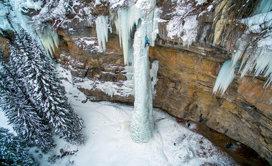 I spent a good portion of my life just down the road from this world famous icefall. It’s known as  “The Fang” and at one point was considered a test piece. Climbing ice is not at all like climbing rock, at least not to me. It’s more about your ability to judge the quality of the ice, and to stay calm. Mistakes are not an option I shot this on a job for Outdoor Research.