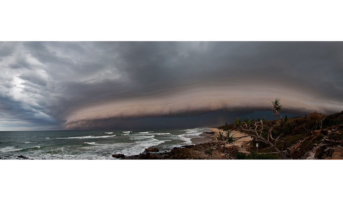 April: Storm front approaching, Yaroomba, Sunshine Coast. Photo:<a href=\"https://www.narrowpathmedia.com.au/#0\"> Andrew Carruthers</a>