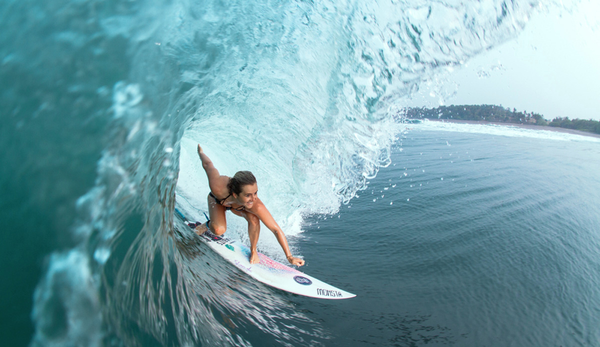 Tarnea O\'meara showed the boys how it\'s done. Photo: Hayden O\'Neill