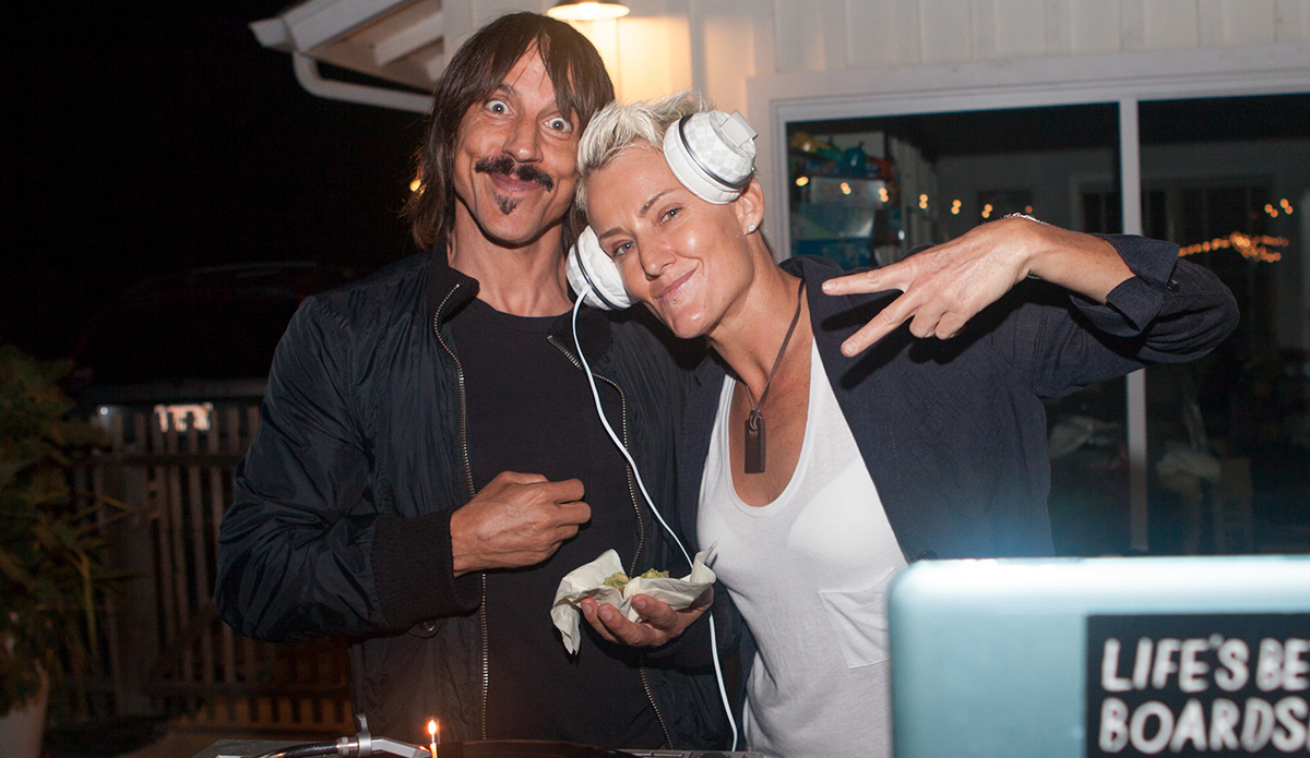 Anthony Kiedis and Keala Kennelly.  Photo: Kyle Lishok
