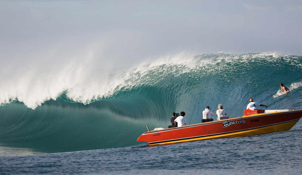 Tahiti on one of those crazy days. The kind of days photographers live for. There are so many great empty waves on days like these. Photo: <a href=\"https://www.brianbielmann.com\">BrianBielmann.com</a>