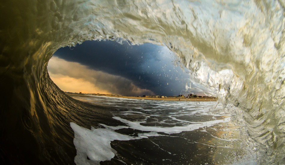 Watching a storm brew from inside the tube in Bradley Beach. Photo: <a href=\"https://christor.photoshelter.com/\" target=_blank>Christor Lukasiewicz</a>