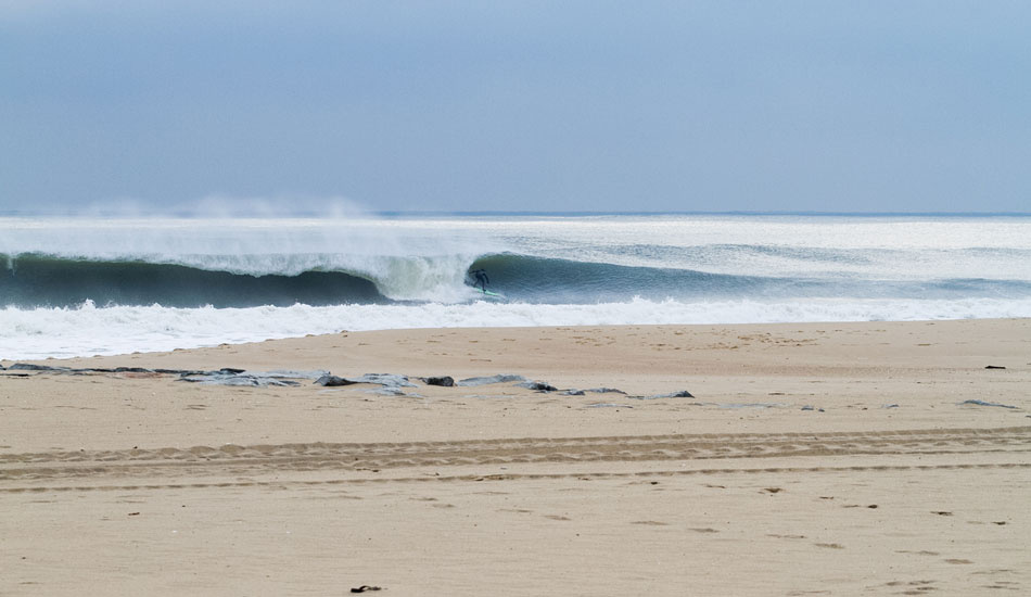 The swell was out of the southeast which was producing some really long, open rights. But every once in a while, a left like this would come in. Austin Gerachis, taking advantage. Photo: <a href=\"https://nickdennyphotography.tumblr.com/\" target=_blank>Nick Denny</a>