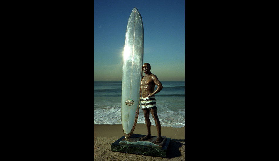 This is a 21\" tall bronze portrait of Greg I did for a trade for one of his beautiful boards. Greg has the only one so far. Haven\'t gotten around to casting any more yet. Greg asked me to wipe the smile off of his face on the sculpture: one takes Third reef Pipe very seriously. This is based off on John Severson’s photo of Greg at Pipe in \'69. You know the image.