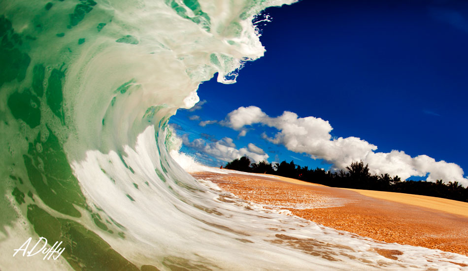 North Shore shorebreak. Photo: <a href=\"https://adamduffyphotography.com/\">Adam Duffy.</a>.