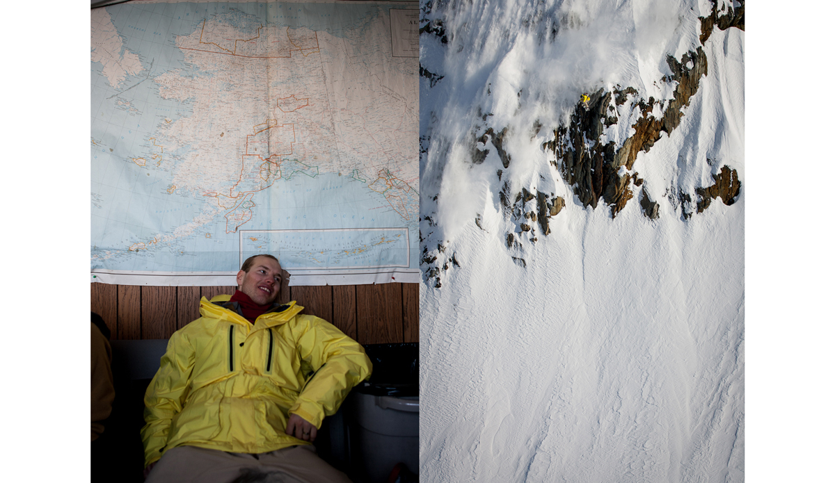 This is Jussi Oksanen on our first trip ever to Alaska in 2007.  We all came to Valdez with no clue of how big those mountains really were and scared the shit out ourselves every day.  It was one of those dream trips though where we had snow, sun, decent snowpack, and all walked away safe with shots and a whole new respect for everything that has ever been done in Alaska. Photo: <a href=\"https://www.adammoran.com/\">Adam Moran</a>