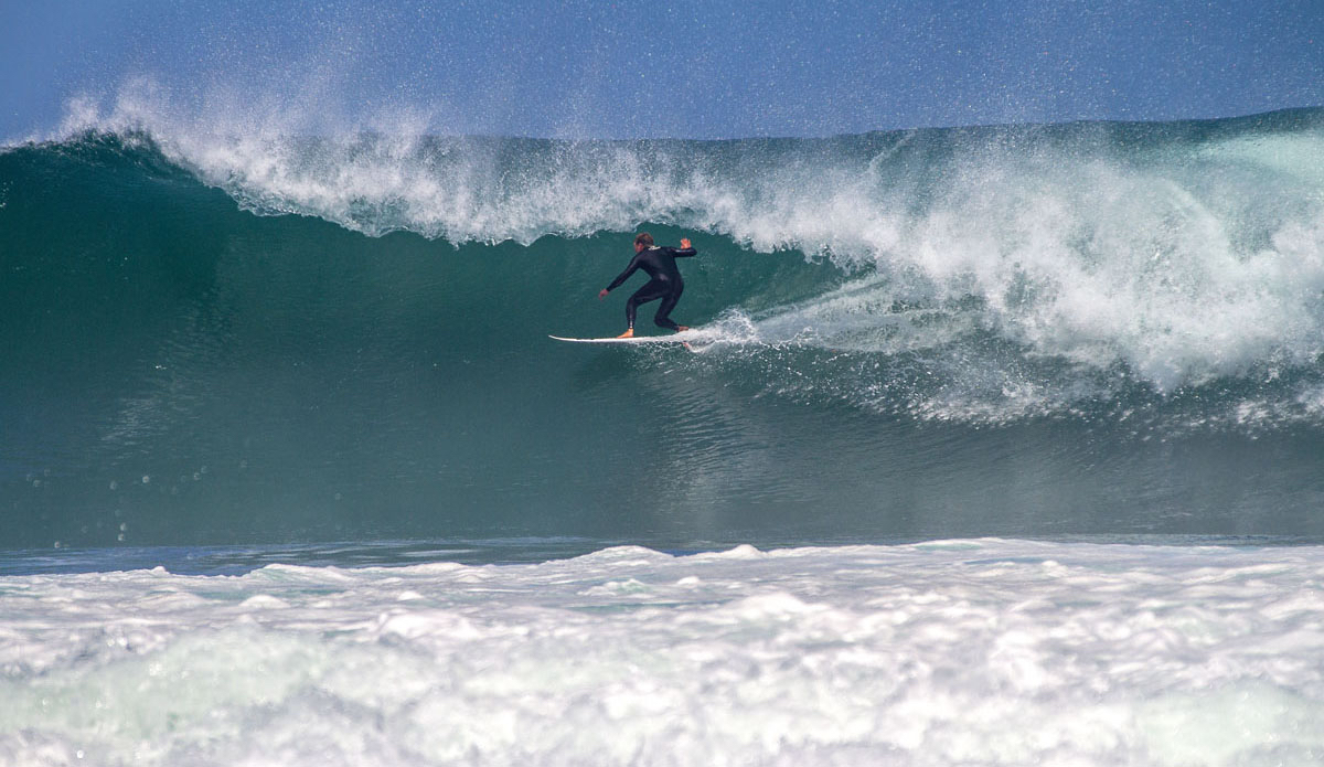 This point gets good in the winter. This was a rare summer swell and former WCT surfer Greg Emslie was killing it. Photo: <a href=\"https://www.facebook.com/pages/Pho-Tye-Studio/398591356893177?fref=nf\"> Tyerell Jordaan</a>