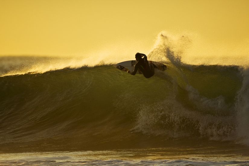 Jordy Smith sunrise at Bells a couple pf years ago. Bells isn\\\'t an easy wave to surf but I always dig the way it makes these pros speed line – something classic about it even though there not busting out huge airs. Photo: <a href=\"https://www.natesmithphoto.com/\" target=_blank>Nate Smith</a>