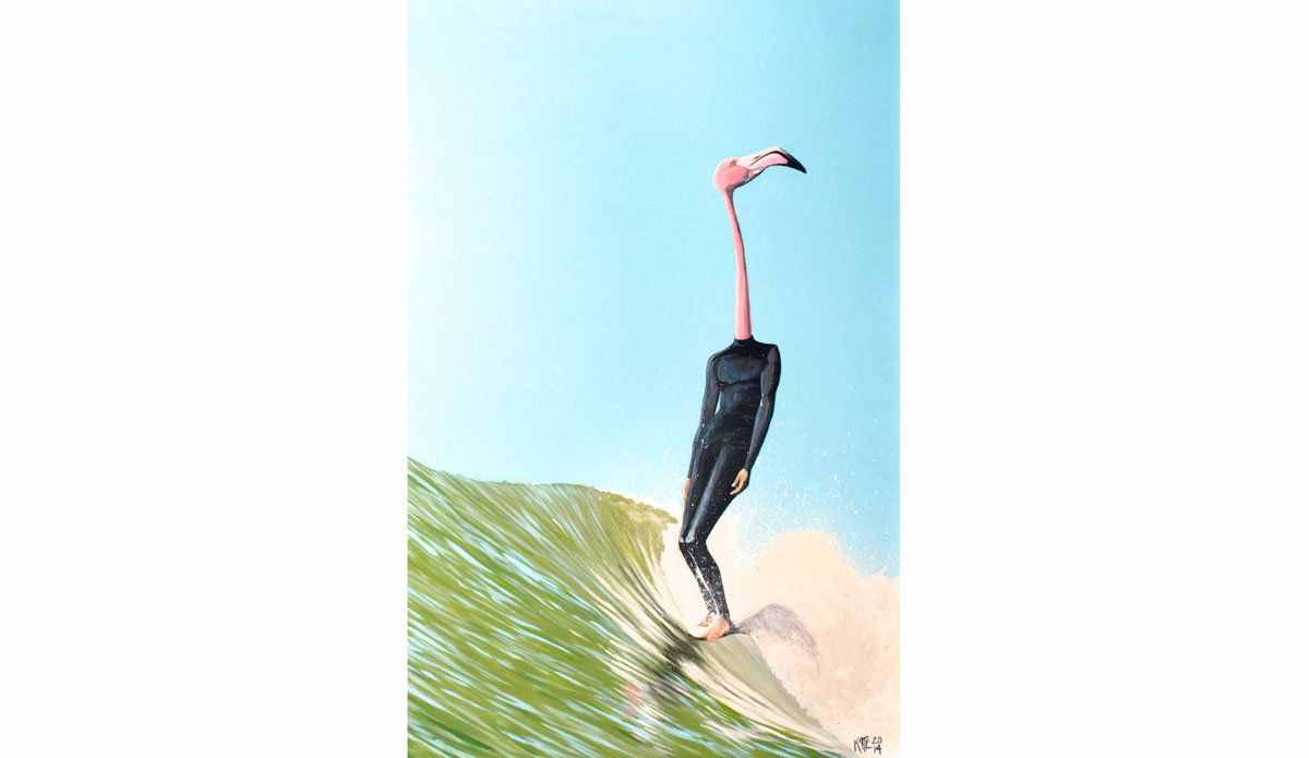 \"Flamingo Shred.\" Also inspired by Alex Knost.Art: <a href=\"https://animalshred.com/\">Kate Barattini</a>