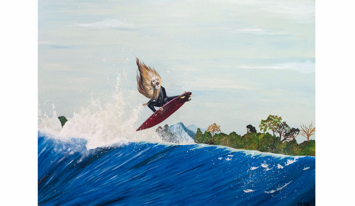 \"Lion Shred.\" Inspired by Craig Anderson. Art: <a href=\"https://animalshred.com/\">Kate Barattini</a>