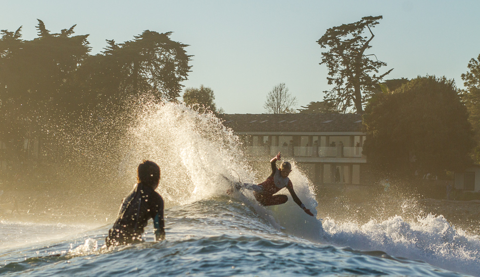 Sean Woods. Rumor has it in Huntington that Slater claimed Sean is one the best under 18-year-olds around. The control he kept while spinning through this turn sure did help back that up. Photo: <a href=\"https://lowtiderising.com\">Aroyan/lowtiderising.com</a>