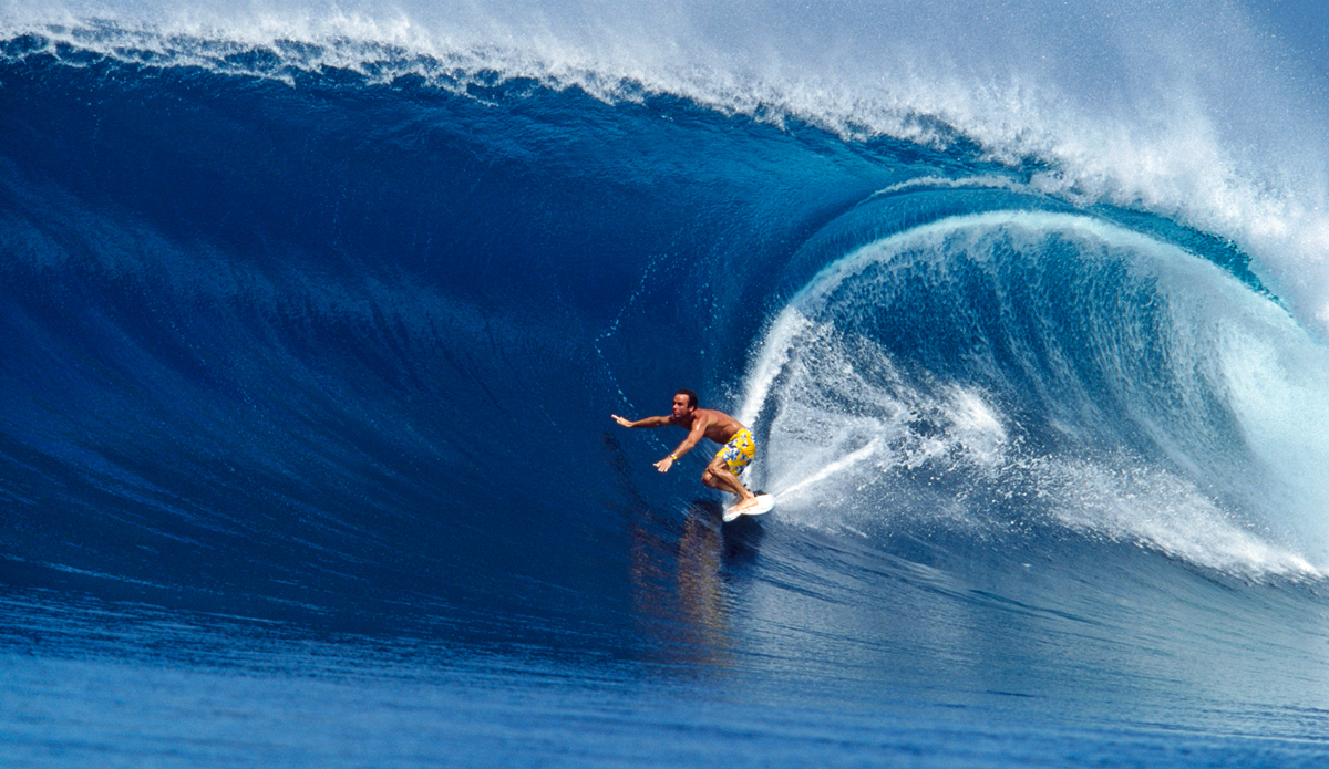 Shane Dorian at Hollow Trees, Mentawai Islands, Indonesia 2000. This was part of the Tomorrowland Trip for surfer magazine with Kelly Slater and an all-star cast. This was a cover surfer magazine for the trip. Image: <a href=\"https://www.artbrewer.com/\" target=\"_blank\">Brewer</a>