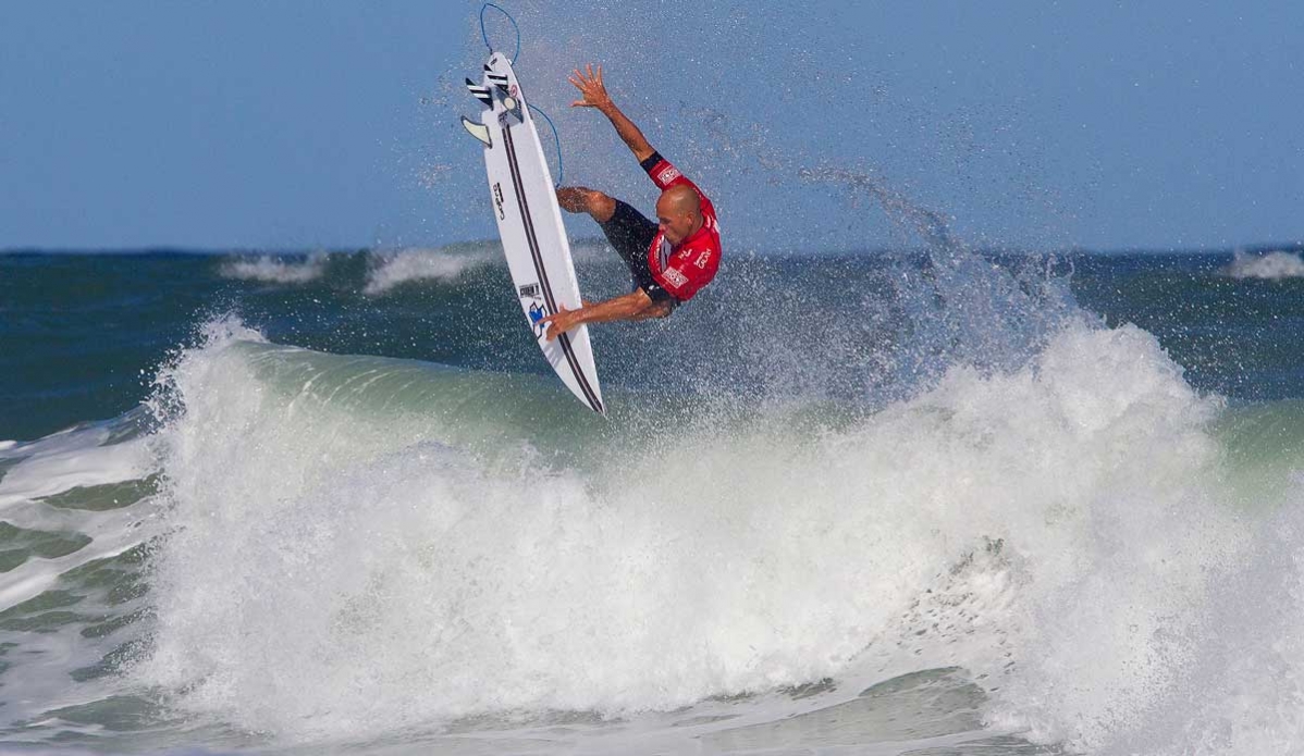 Kelly Slater of Florida, USA, placed equal third at the Billabong Rio Pro when he was eliminated by Kolohe Andino in the Semifinals. After posting the first perfect 10 of the event in Round 5 eliminating the last Brazilian in the event, Adriano De Souza, Slater met his match in Andino who took to the air to defeat the 11-time ASP World Champion. Photo: <a href=\"https://www.aspworldtour.com/\">ASP | Smorigo</a>