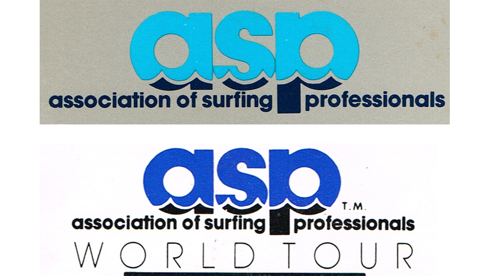 1983-1989: The ASP was created in January 1983 by Ian Cairns as the definitive governing body of professional surfing. The top logo was the first ever. The bottom logo was the ASP\'s logo starting in 1984-1989 and OP was out as main sponsor in 1984. Images <a href=\"www.aspworldtour.com\">courtesy of the ASP</a>