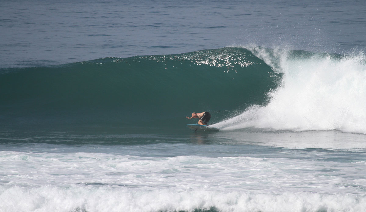 David driving off the bottom at the Peak. Photo: Chris Immler