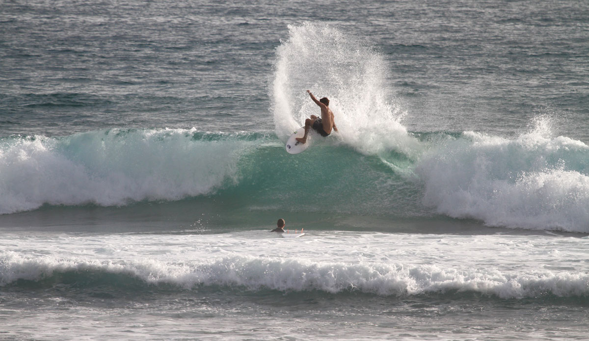 Max fanning the flames. Photo: Chris Immler