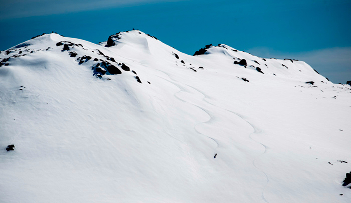 Earning my turns about five hours into the day. Photo: Steve Wall