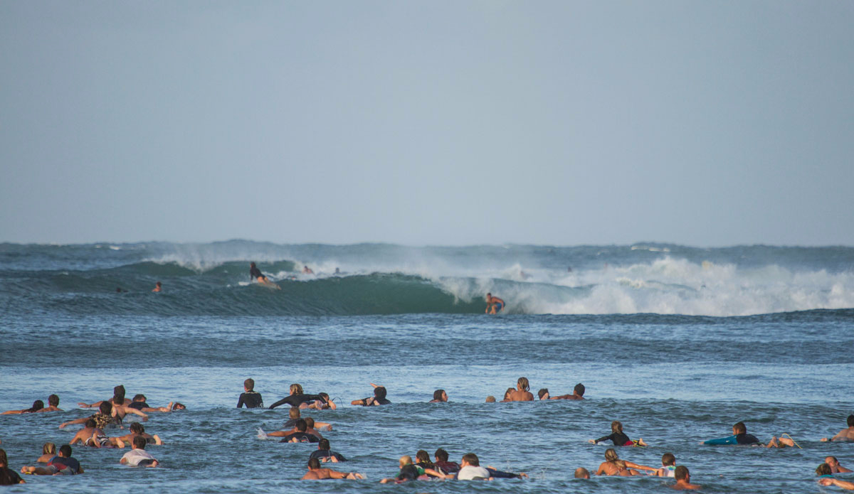 When the waves are here, so is the crowd. Photo: <a href=\"https://www.narrowpathmedia.com.au/#1\"> Andrew Carruthers</a>