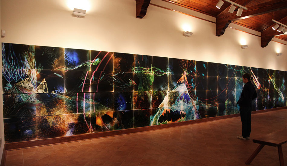 Nguyen\'s art begs to been seen in person. C-Print, 6.5 feet x 43 feet.