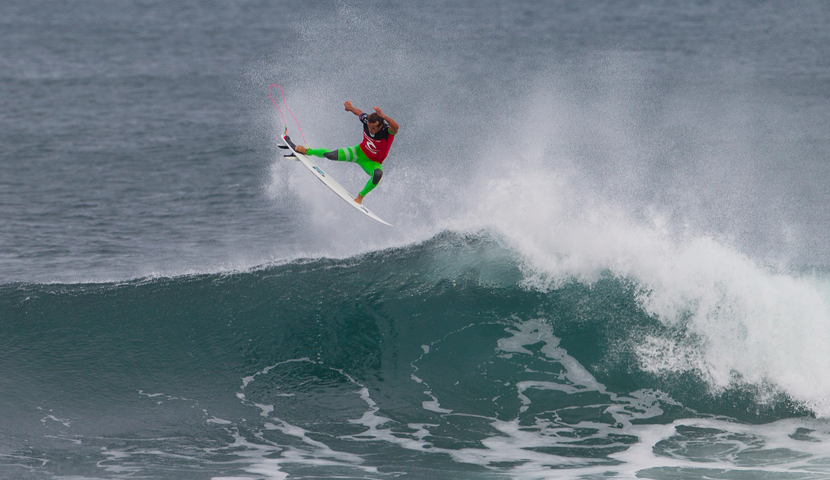 Julian Wilson of the Sunshine Coast, Australia (pictured) won his Round 3 heat at the Rip Curl Pro Bells Beach posting the highest individual wave score of the round, a near perfect 9.93 (out of a possible ten) on Monday April 21, 2014. Wilson defeated Miguel Pupo (BRA) to advance into Round 4. Photo:  <a href=\"https://www.aspworldtour.com/\">Kirstin/ASP</a>