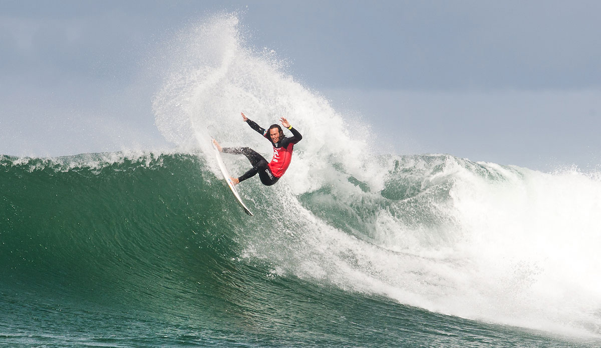 Jordy Smith of Durban, South Africa (pictured) advanced into Round 3 of the Ripcurl Pro Bells Beach, defeating Dion Atkinson (AUS) and Filiple Toledo (BRA) with a heat total of 15.60 points (out of a possible 20.00) in Round 1 at Bells Beach. Photo: <a href=\"https://www.aspworldtour.com/\">Cestari/ASP</a>