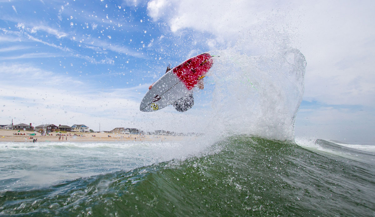 Clay Pollioni punting for the future of surfing here at the Billabong Sam Hammer Surf Camp in Lavalette. Photo: <a href=\"https://bencurriephoto.zenfolio.com/\">Ben Currie</a>