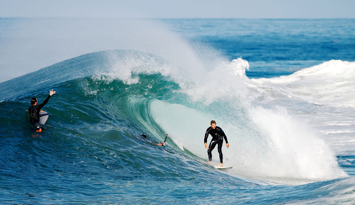 Rights at Wedge...share the stoke! Photo: <a href=\"https://www.driftwoodfoto.com/\">Benjamin Ginsberg</a>