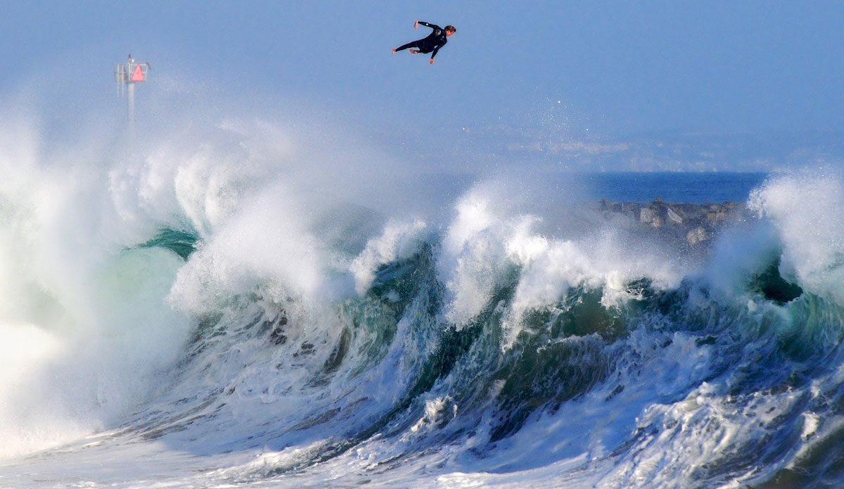 Bobby Okvist and I link up for a number of shots here. This one of Bobby launching to mental heights over a mutant closeout is my finalist image from the 2013 Red Bull Illume contest. Photo: <a href=\"https://www.driftwoodfoto.com/\">Benjamin Ginsberg</a>